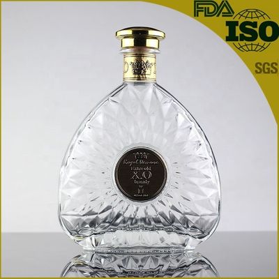 위스키 보드카 유리 재료 700ml 1000ml 금속 덮개와 최고 수준의 병