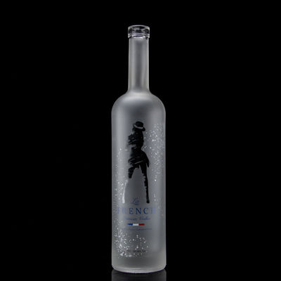 유리 목걸이 750ml 산성 에치 보드카 병 맑은 색상 또는 개성 있는 색상