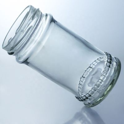독특한 디자인 100ml 300ml 500ml 국토 꿀 유리 항아리 뚜?? 이 맑은 유리 제품