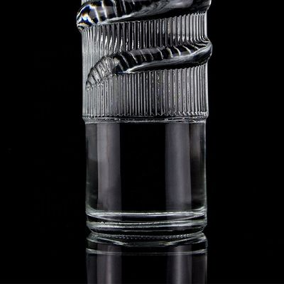 사용자 지정 로고 맑은 750ml 바 상단 에모세드 뱀 그림 유리 병 보드카 실린더