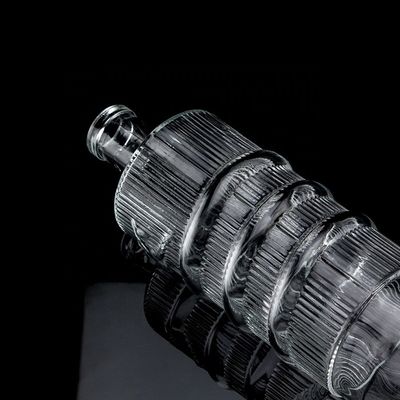 사용자 지정 로고 맑은 750ml 바 상단 에모세드 뱀 그림 유리 병 보드카 실린더