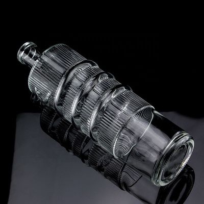사용자 지정 로고 맑은 750ml 바 상단 에모세드 뱀 그림 유리 병 보드카 실린더