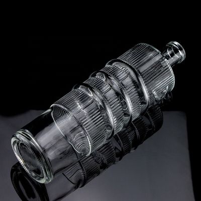 사용자 지정 로고 맑은 750ml 바 상단 에모세드 뱀 그림 유리 병 보드카 실린더