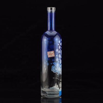 750ml 금색 목걸이 소재와 끝 디자인의 화려한 유리 술병