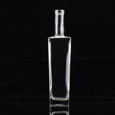 금 금 금속 뚜?? 이 있는 750ml 무거운 기반의 선명한 유리 알코올 병