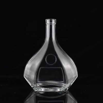 750ml 절단 모양 독특한 디자인 유리 술 병