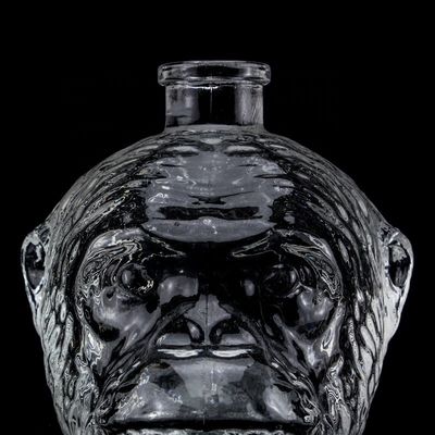 독특한 디자인 500ml 750ml 원숭이 머리 모양의 유리 병