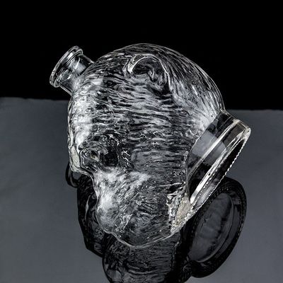 독특한 디자인 500ml 750ml 원숭이 머리 모양의 유리 병