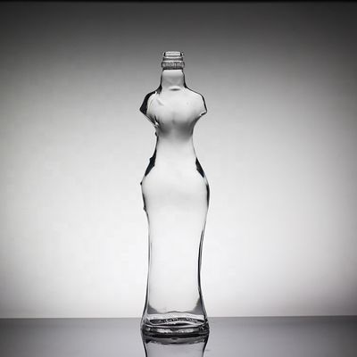 섹시한 여자 몸 모양의 병 독보적인 유리 술병 크라운 캡