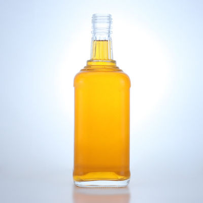 데칼 표면 처리 750ml 둥근 모양의 맑은 플린트 유리 병 샴페인