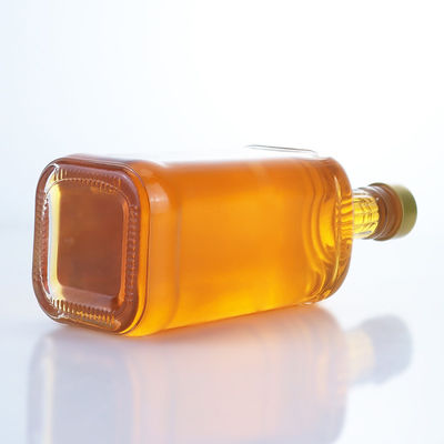 데칼 표면 처리 750ml 둥근 모양의 맑은 플린트 유리 병 샴페인