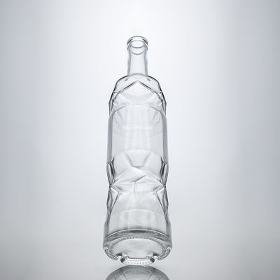 표면 처리 데칼 맞춤형 위스키 진 럼을위한 엠보스 된 유리 술 병