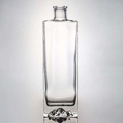 슈퍼 플린트 글래스 커스텀 마운틴 베이스 750ml 위스키 럼 유리 술병 보드카 진