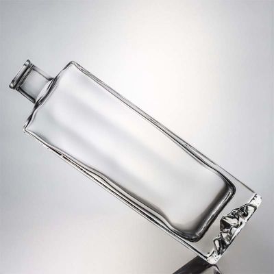 슈퍼 플린트 글래스 커스텀 마운틴 베이스 750ml 위스키 럼 유리 술병 보드카 진