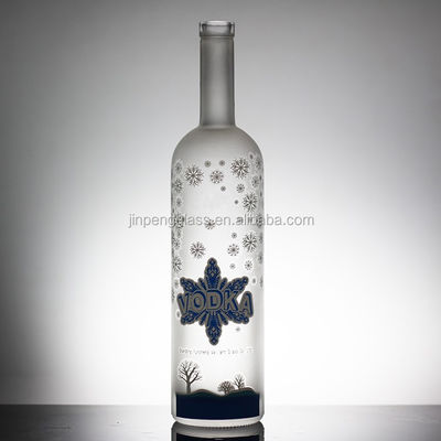 맑은 코크 밀폐 700Ml 유리 병 술과 보드카 위스키 테킬라