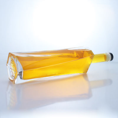 750ml 육각형 슈퍼 플린트 재료 코크 밀폐형 유리 병