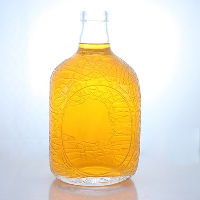 독특한 둥근 모양 음식 등급 럼 보드카 위스키 테킬라 진 유리 병 코크 완벽