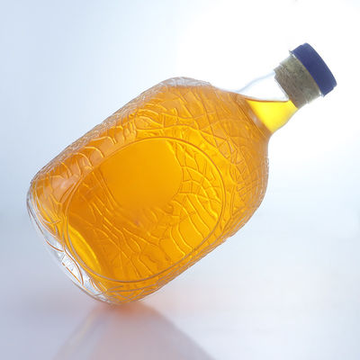 독특한 둥근 모양 음식 등급 럼 보드카 위스키 테킬라 진 유리 병 코크 완벽