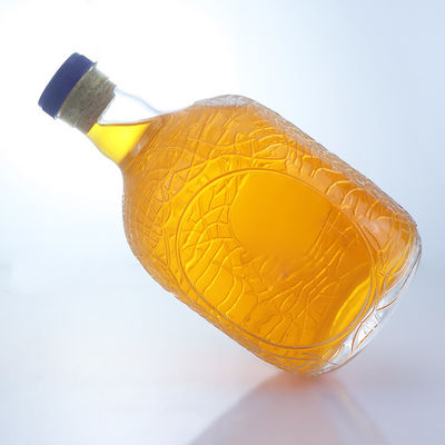 독특한 둥근 모양 음식 등급 럼 보드카 위스키 테킬라 진 유리 병 코크 완벽