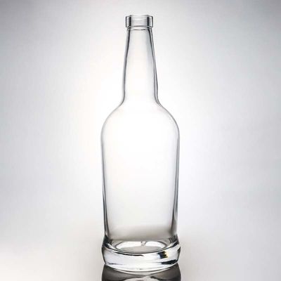 사용자 지정 로고 유리 목걸이 700ml 원형 술 병 보드카 브랜디 위스키 및 더 많은