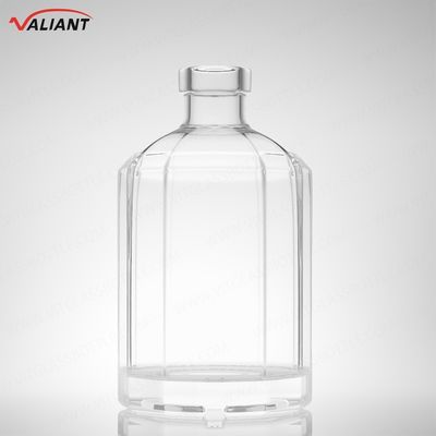 럼 보드카 위스키 테킬라 진 병 250ml 수퍼 플린트 글래스 코크 및 사용자 지정 모양