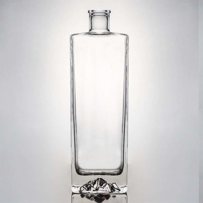 유리 술 병 750ml 진 럼 테킬라 보드카 위스키 맑은 유리와 코크
