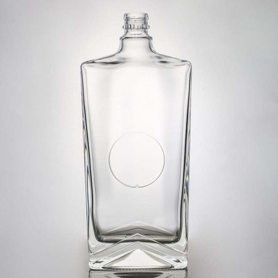 유리 술 병 750ml 진 럼 테킬라 보드카 위스키 맑은 유리와 코크