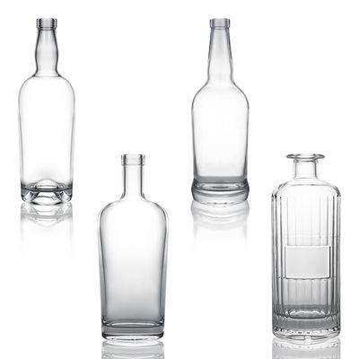 맑은 또는 맞춤형 700ml 유리 병 술 럼 보드카 위스키 테킬라 및 진