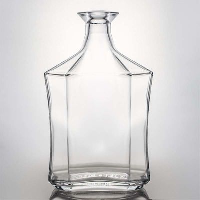 Glass Base 500ml 700ml 750ml Clear Flint Liquor Flask Custom Cap와 코크 톱과 함께