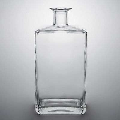 Glass Base 500ml 700ml 750ml Clear Flint Liquor Flask Custom Cap와 코크 톱과 함께