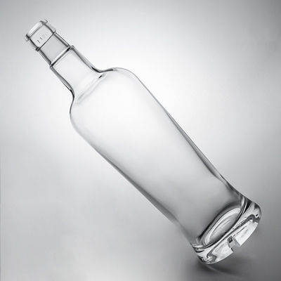 독보적인 밀폐형 코크 750ml 높은 플린트 유리 병 진 럼 샴페인 브랜디 위스키