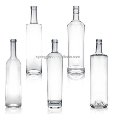 진 럼 브랜디 위스키 750ml 직선 어깨를 위한 산업 음료 유리 병
