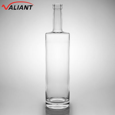 진 럼 브랜디 위스키 750ml 직선 어깨를 위한 산업 음료 유리 병