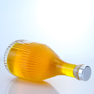 유리 둥근 모양 500ml 럼 보드카 위스키 테킬라 진 병 코크 캡