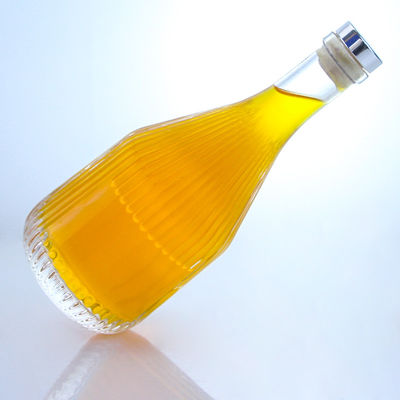 유리 둥근 모양 500ml 럼 보드카 위스키 테킬라 진 병 코크 캡