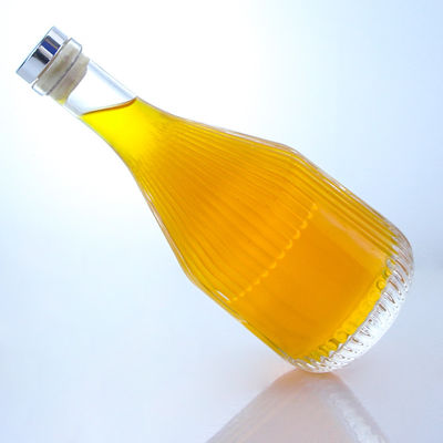 유리 둥근 모양 500ml 럼 보드카 위스키 테킬라 진 병 코크 캡