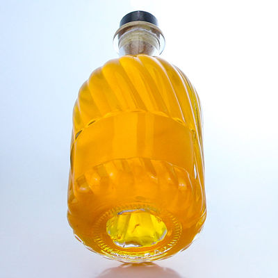 데칼 라벨 면적 500ml 둥근 모양의 슈퍼 플린트 유리 병 럼 보드카 위스키 테킬라 진