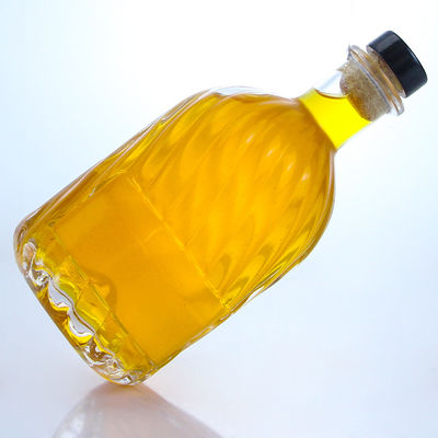 데칼 라벨 면적 500ml 둥근 모양의 슈퍼 플린트 유리 병 럼 보드카 위스키 테킬라 진