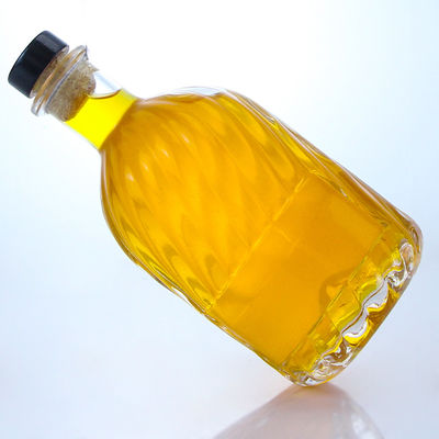 데칼 라벨 면적 500ml 둥근 모양의 슈퍼 플린트 유리 병 럼 보드카 위스키 테킬라 진