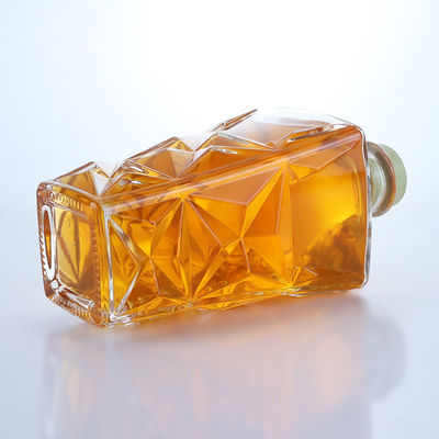 독특한 디자인 800ml 유리병 맥주 진 럼 샴페인 브랜디 위스키 클리어 플린트