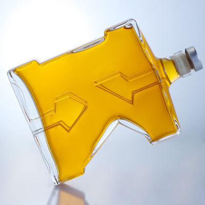 750ml 맑은 플린트 유리 병 진 럼 샴페인 브랜디 위스키를 위한 독특한 모양