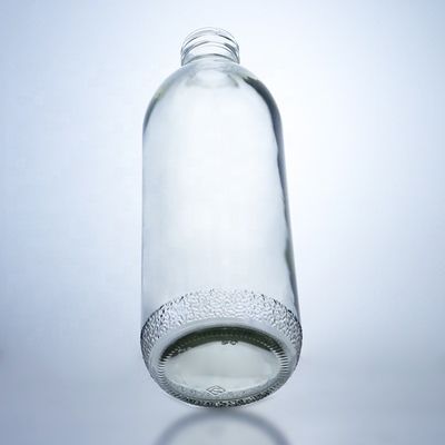 1020ml 투명한 유리 병, 스크루 캡과 독특한 모양