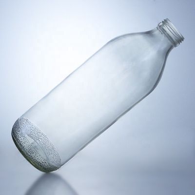 1020ml 투명한 유리 병, 스크루 캡과 독특한 모양