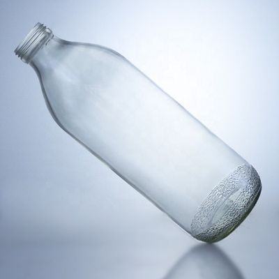 1020ml 투명한 유리 병, 스크루 캡과 독특한 모양