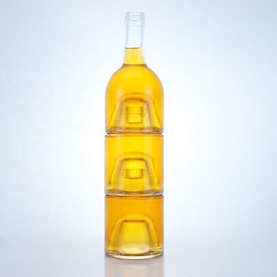 우아한 500ml 750ml 1000ml 플린트 글래스 스피릿 병 위스키 보드카 샴페인 테킬라