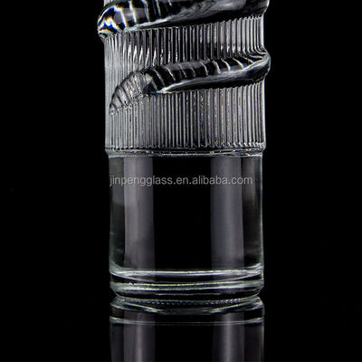 럭셔리 엠브로스 된 유리 병 750ml 1000ml 맑은 플린트 진 럼 샴페인 테킬라 코크 와이비 병