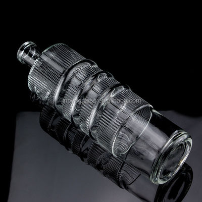 럭셔리 엠브로스 된 유리 병 750ml 1000ml 맑은 플린트 진 럼 샴페인 테킬라 코크 와이비 병