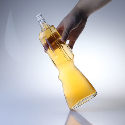 500ml 위스키 유리 병 총 모양 오픈 곰팡이 음료 산업용 700ml 보드카 병