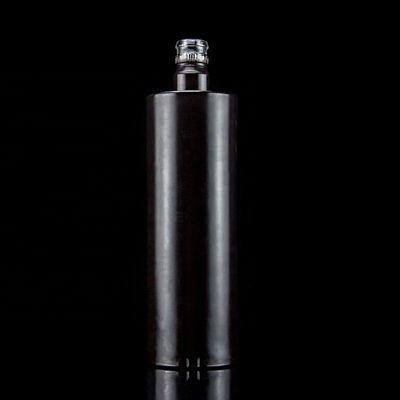 유리 위스키 보드카 병 700ml 750ml 블랙 맞춤형 유리 병 유통자