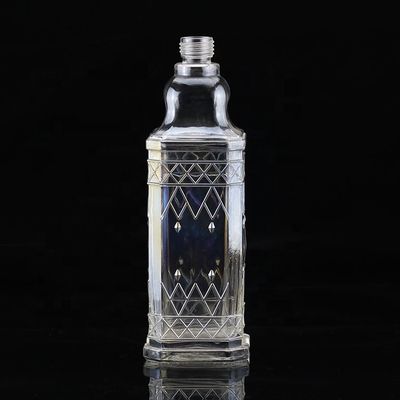 고품질의 소주용 750ml 유리 몸 조각 빈 술 병 500ml